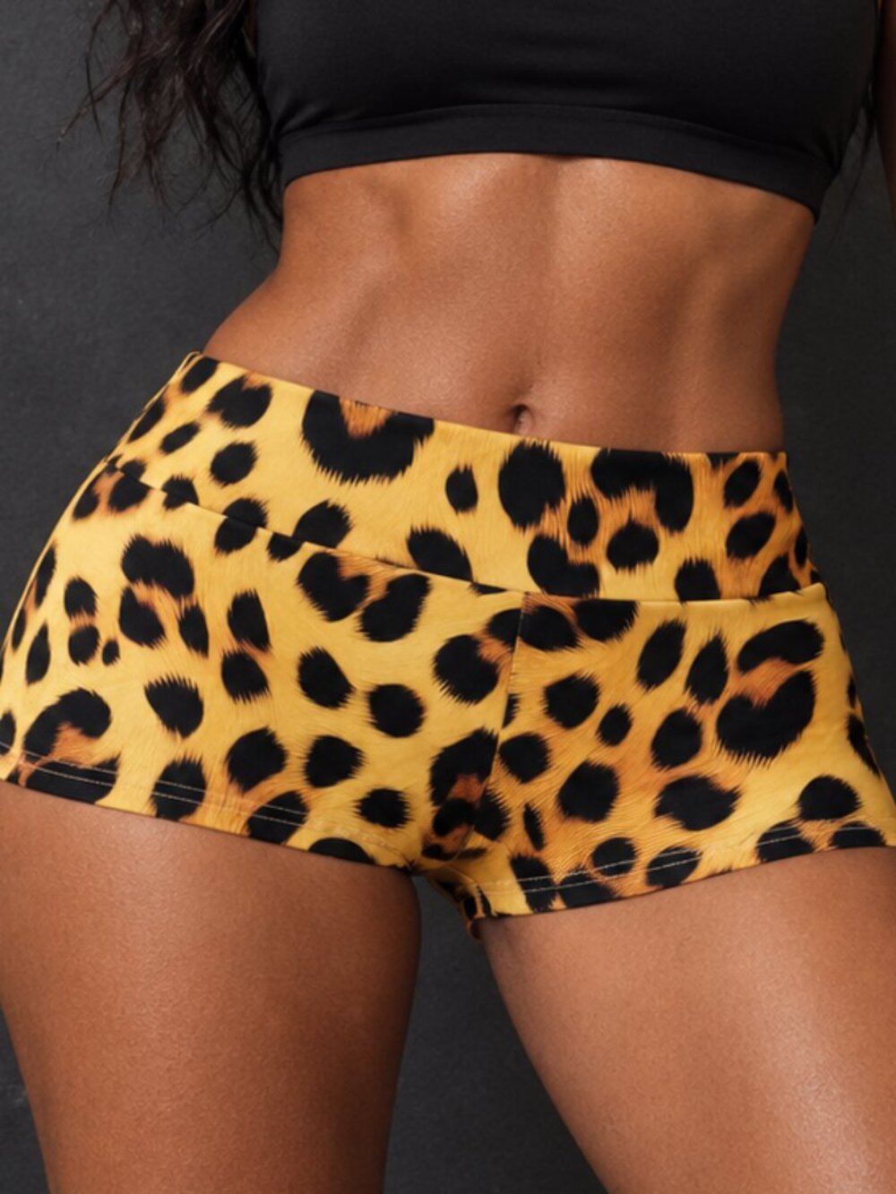 Conceptual Subculture Leopard Skin Print Hot Shorts Size Large Yoga Cheetah
